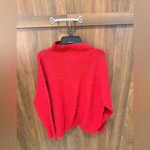 NWT Ann Taylor Weekend Red Mock Neck Sweater, Size XL